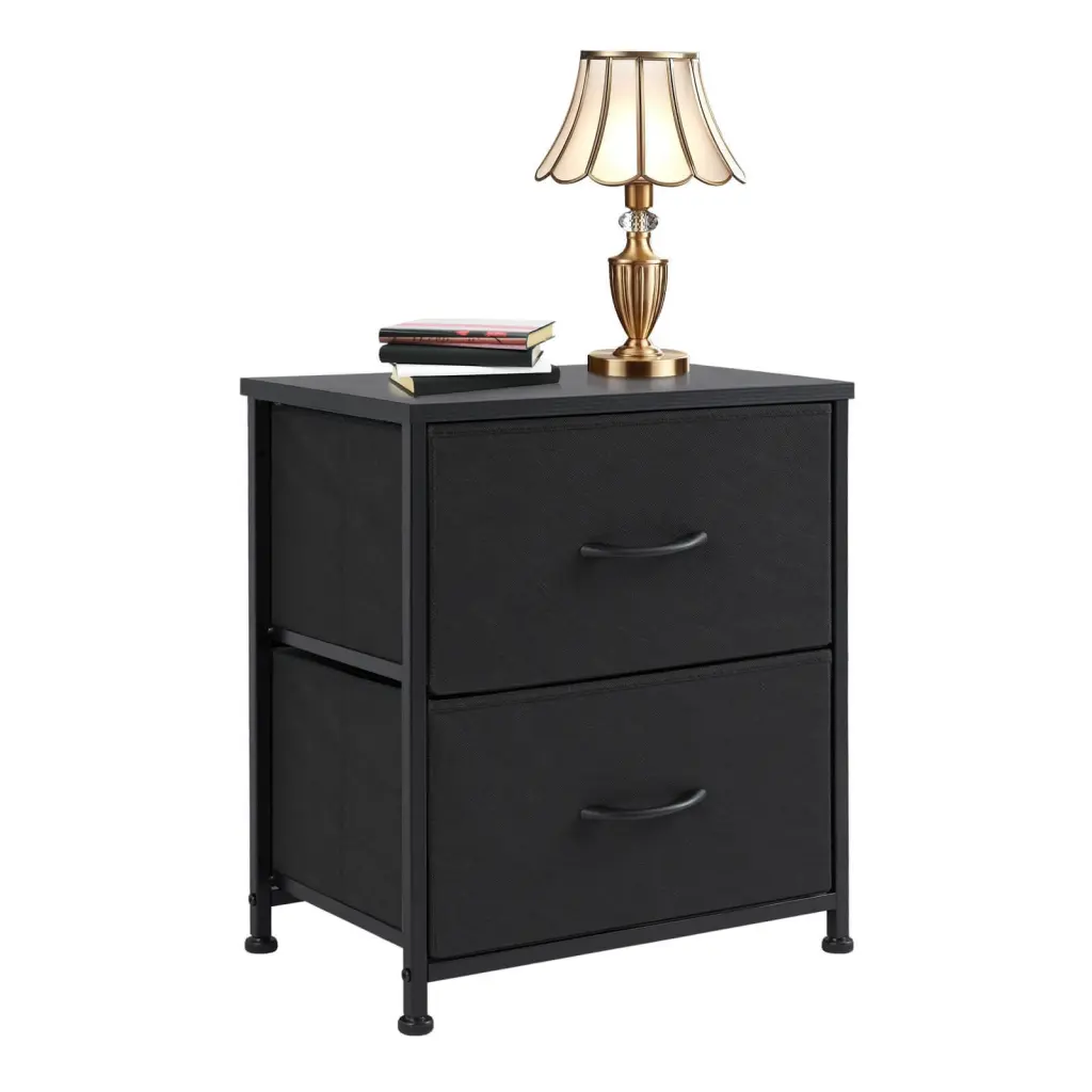 Drawers Dresser Chest Drawers Metallic Frame and Timber Top Black w2201