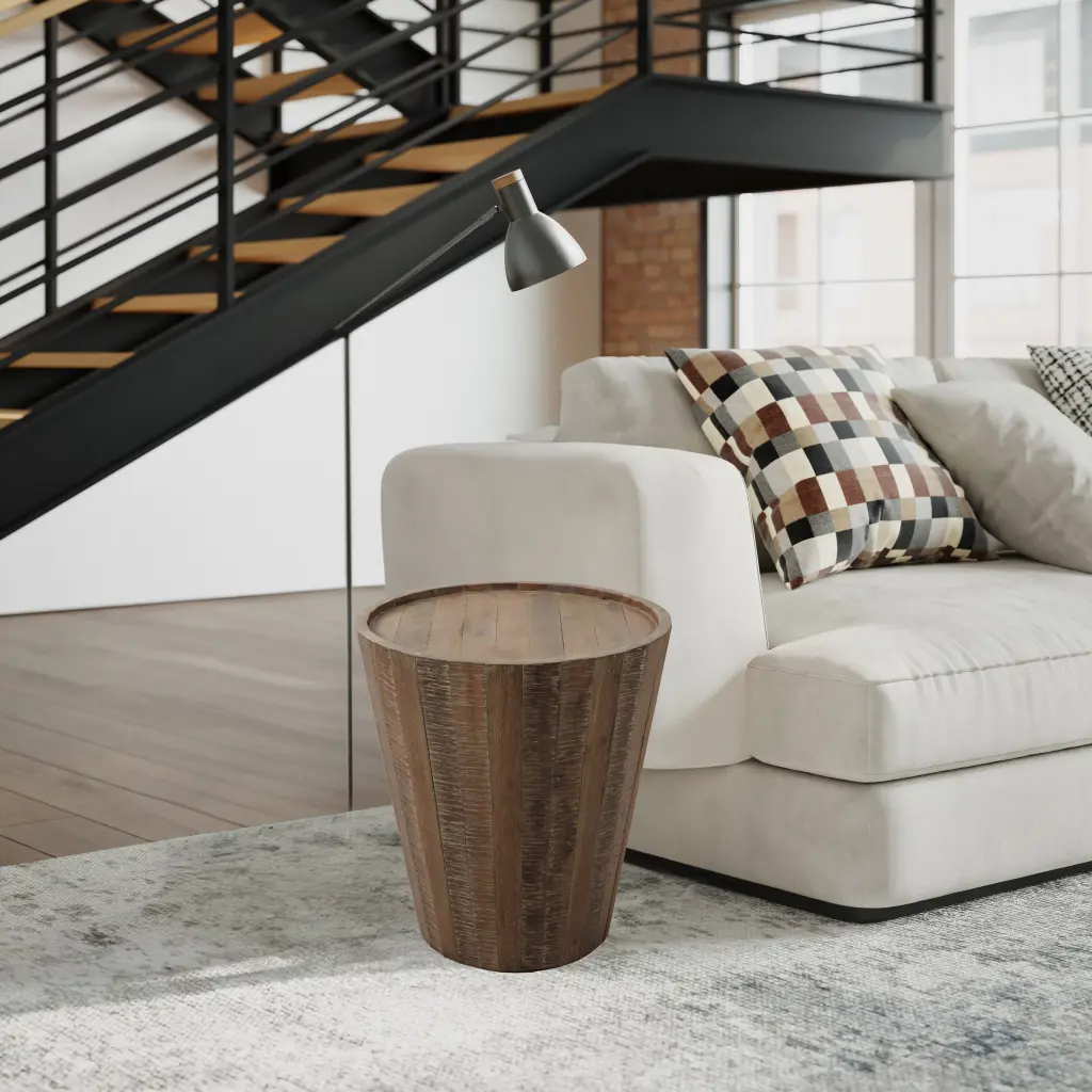 Jofran Conundrum Modern Distressed Solid Acacia End Table JOFRAN INC.