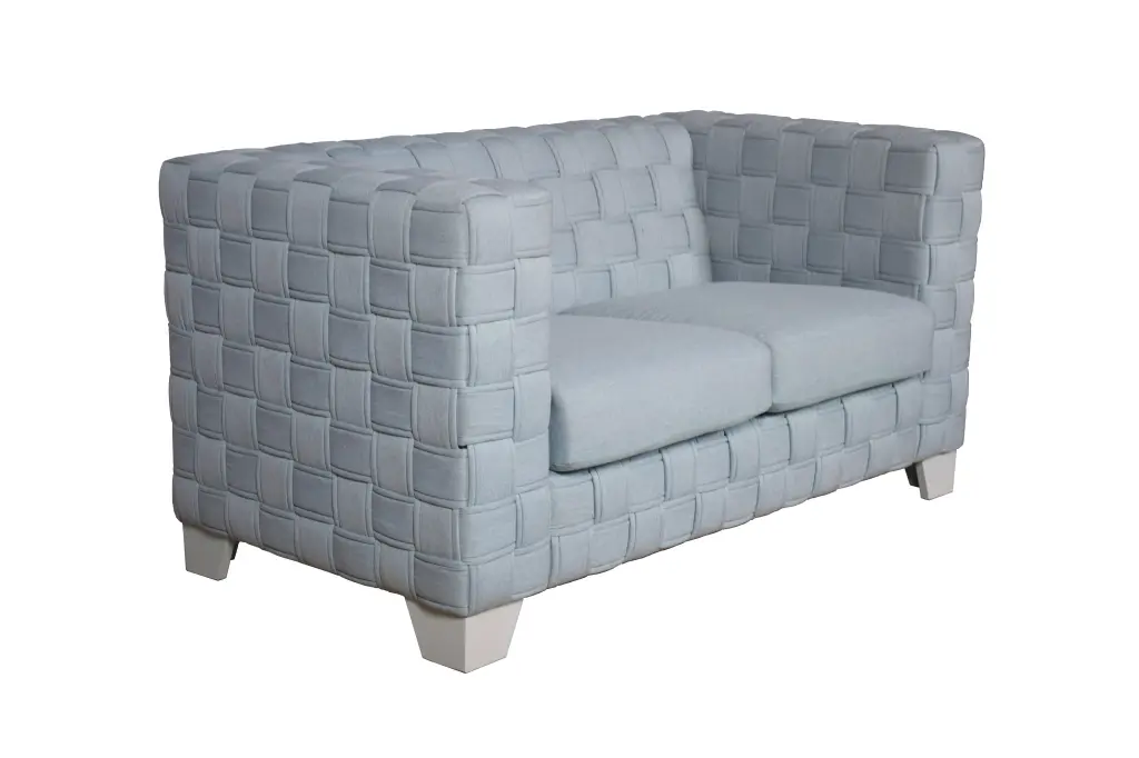 Saree Loveseat Light Teal Chenille & White Finish LV02347 Light Blue acme onsite store