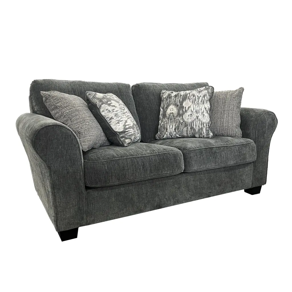 Romeo Grey Loveseat Grey Wood Polyester Blend american homestead furniture