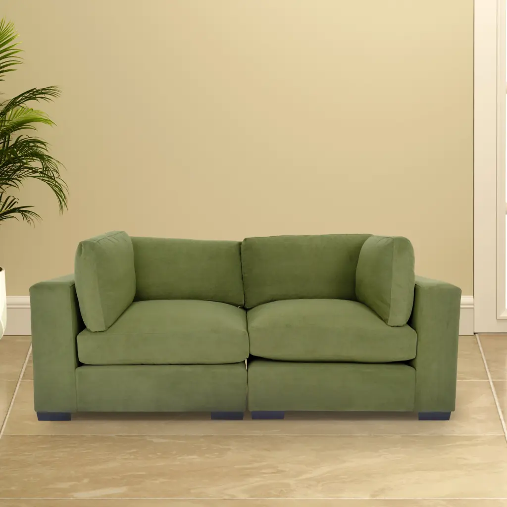 Forest Green Loveseat Sofa - Modern Living Room Furniture Beautiful Design american-made seating