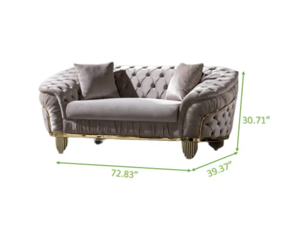 Vanessa Loveseat Taupe Polyester Primary Living Space Modern galaxy home furnishings