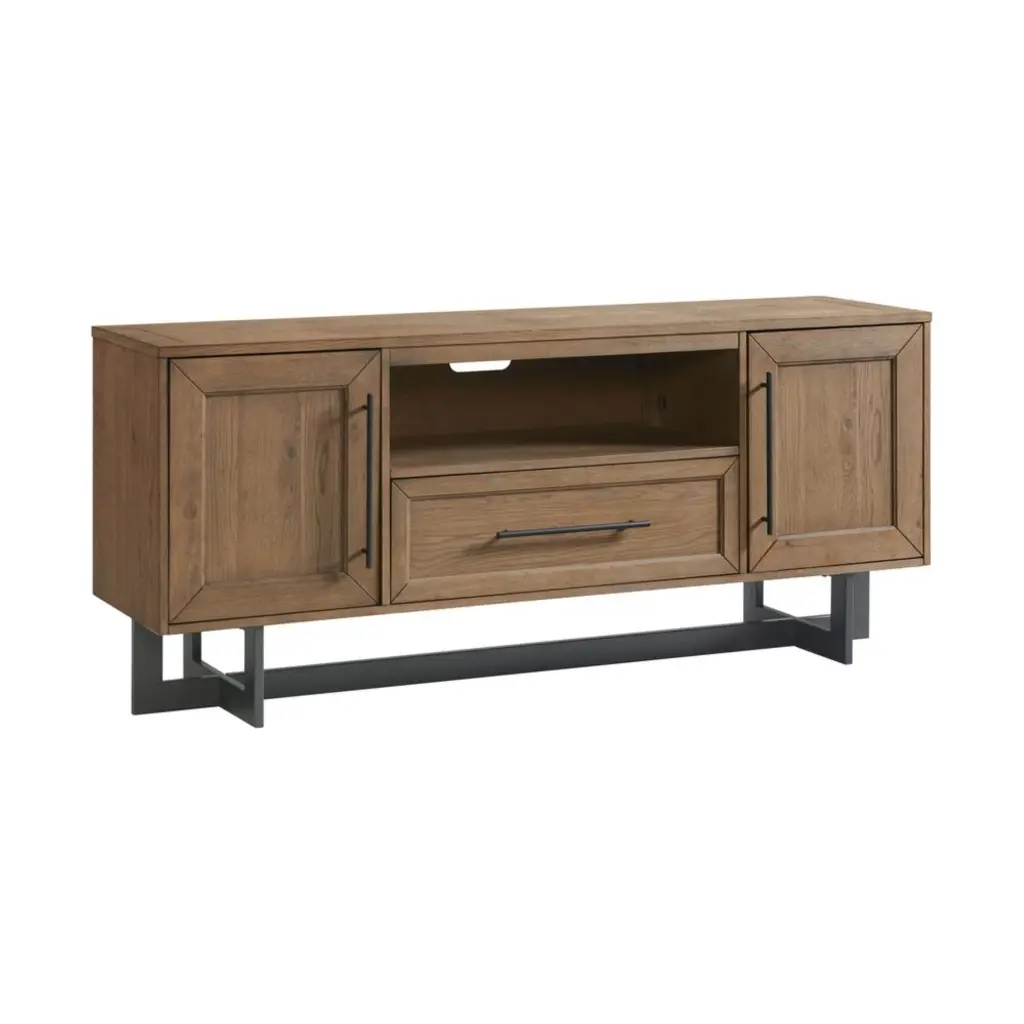 Intercon Furniture Eden 70 Modern Wood and Metal Media Console Brown