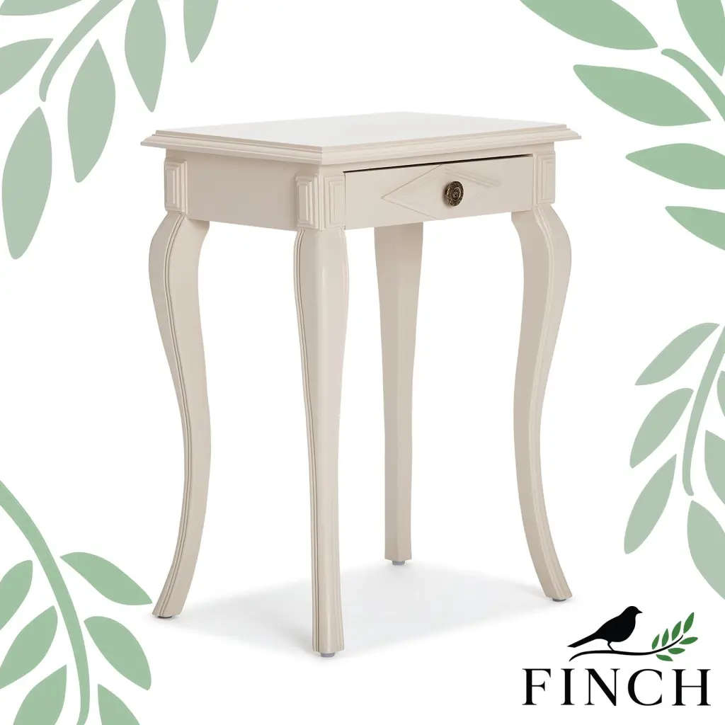 Finch Collins Side Table Drawer Creamy White
