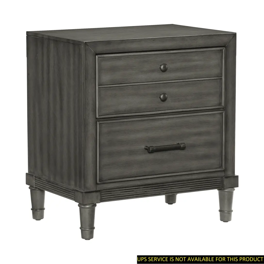 Transitional Style Gray Finish 1Pc Nightstand Drawers Multi-functional kanepe