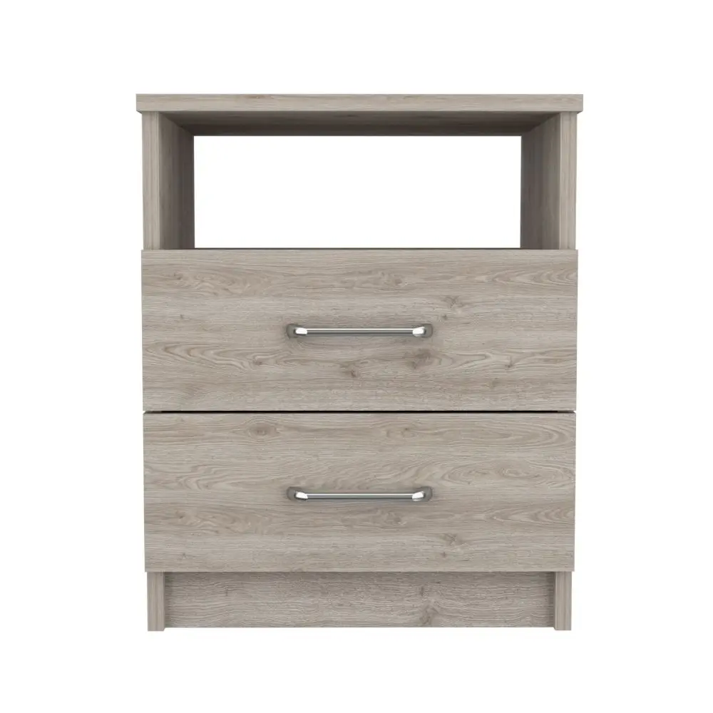 Oklahoma Nightstand Two Drawers One Shelf Beige Bedroom Modern MDF Furniture rta mubles colombia