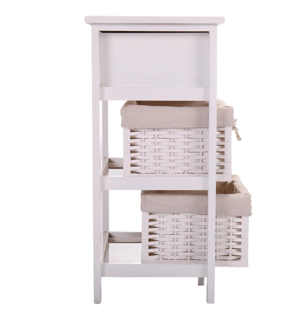 One Drawer Nightstand Two Removable Binquireets Storage Bedside Table w2181