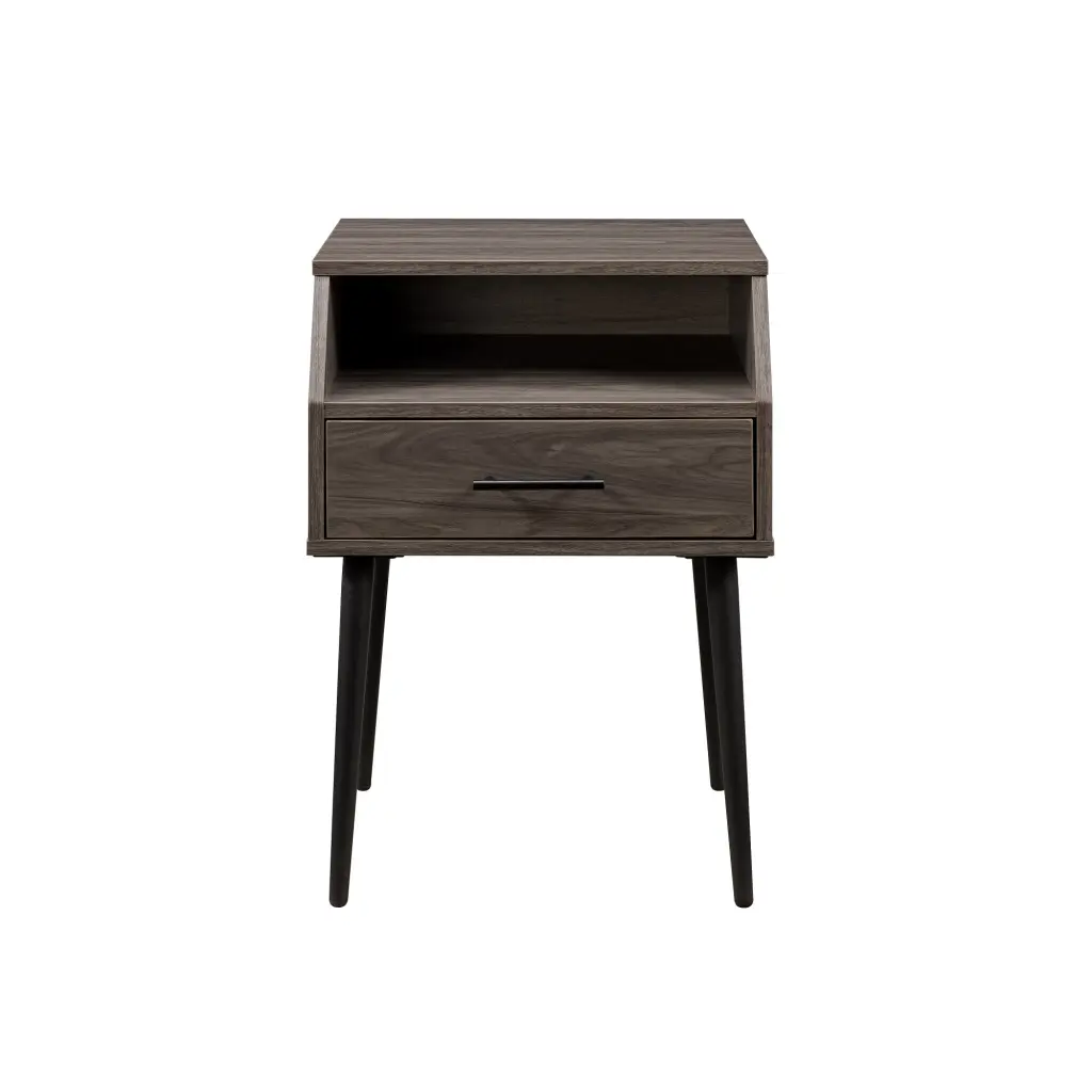 Contemporary Angled Nightstand Slate Grey Light Gray MDF Modern Design walker edison