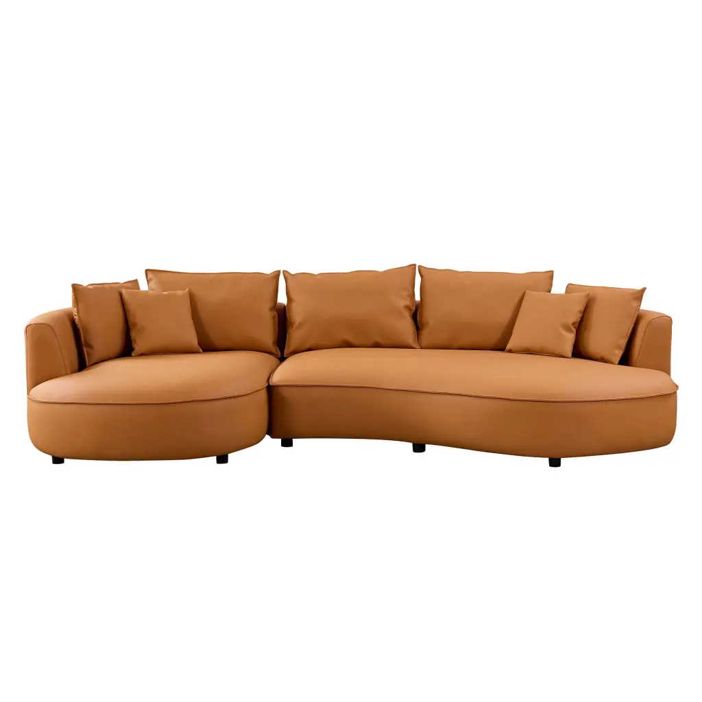 Modern 5 Seat Curved Sectional Sofa Upholstered Living Room justone