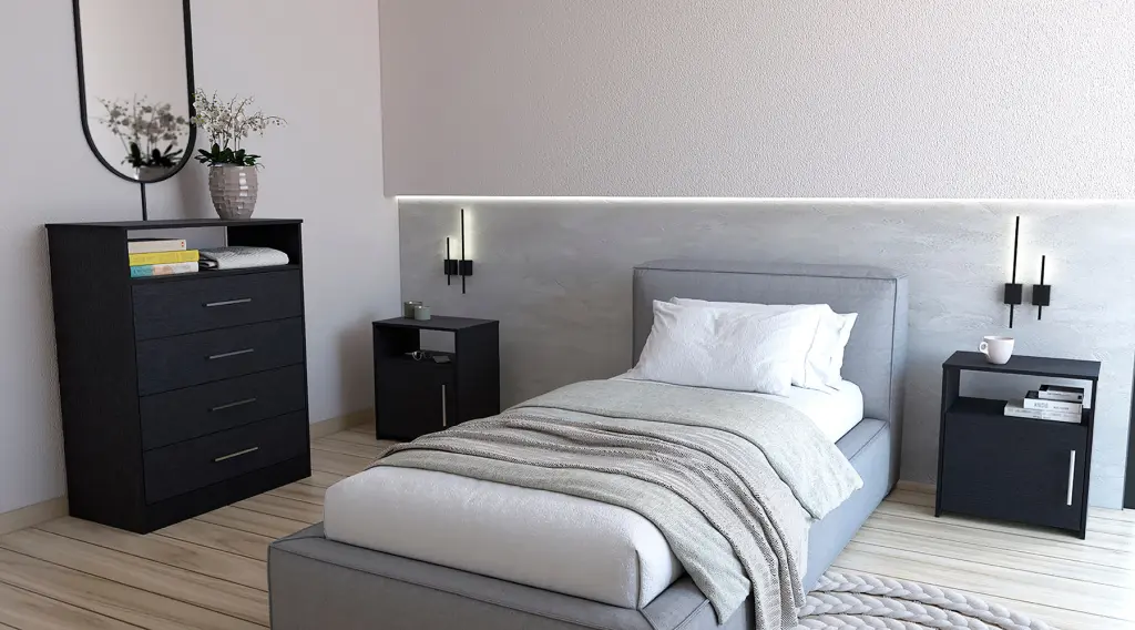 3 Piece Bedroom Set Kairo Gown and Omaha Nightstands depot e-shop