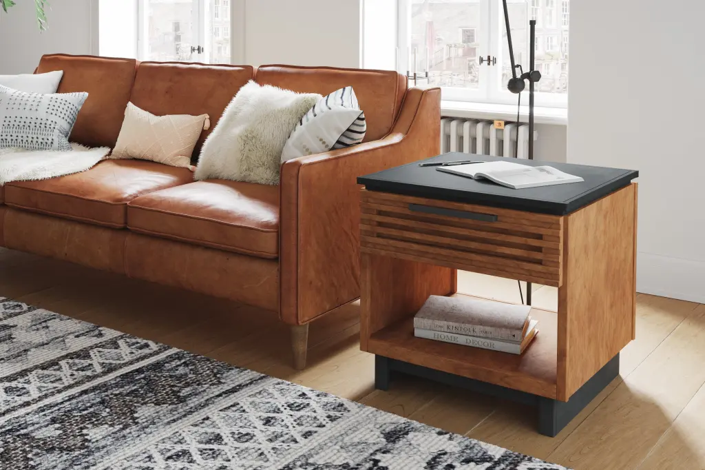 Bridgevine Home Graceland 24 Side Table Fully Assembled Black Bourbon Finish