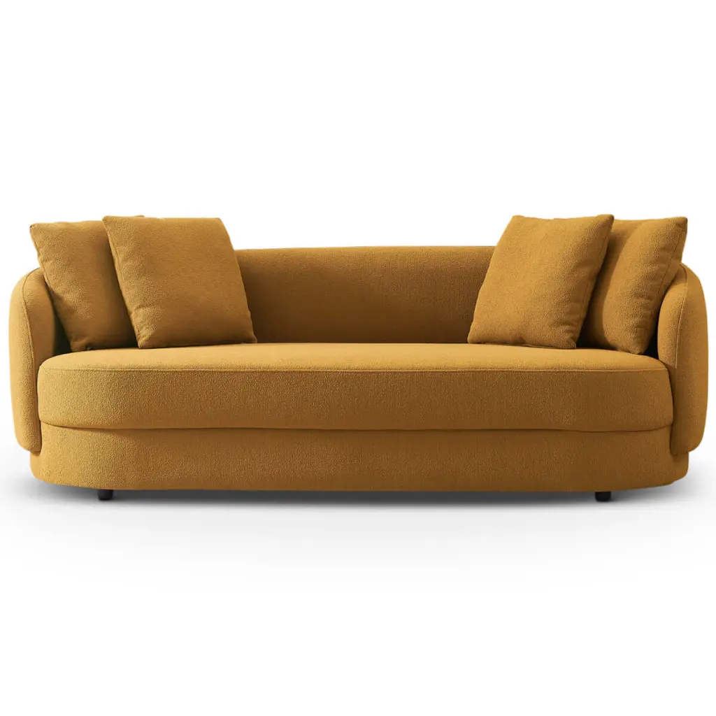 Dylan Modern French Boucle Sofa Dark Yellow 3 Seat Living Room Sofa ashcroft furniture
