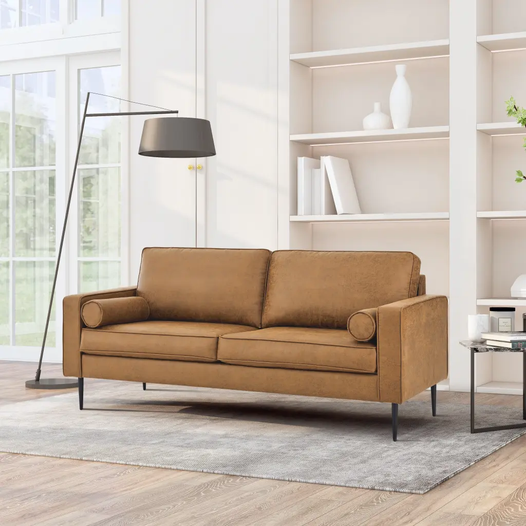 79 Inch Mid Century Modern Couch High Tech Material Surface Upholstered ching hing-furniture