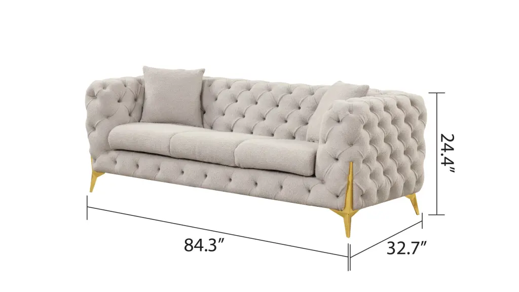 Contemporary Modern Style Buckle Sofa Made Wood Gray galaxy home furnishings
