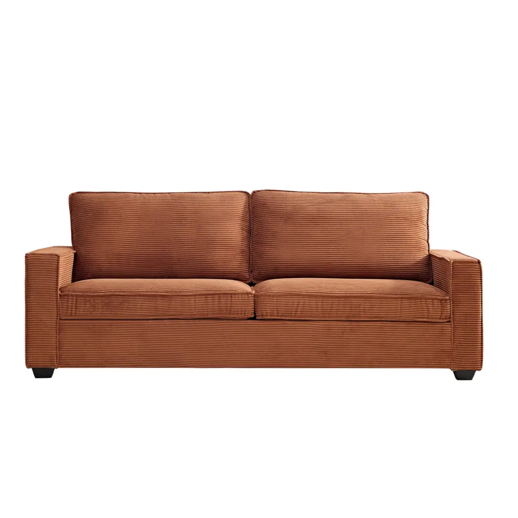 Corduroy Sofa 87.4 Inch Modern Design Cup Holder And Storage justone