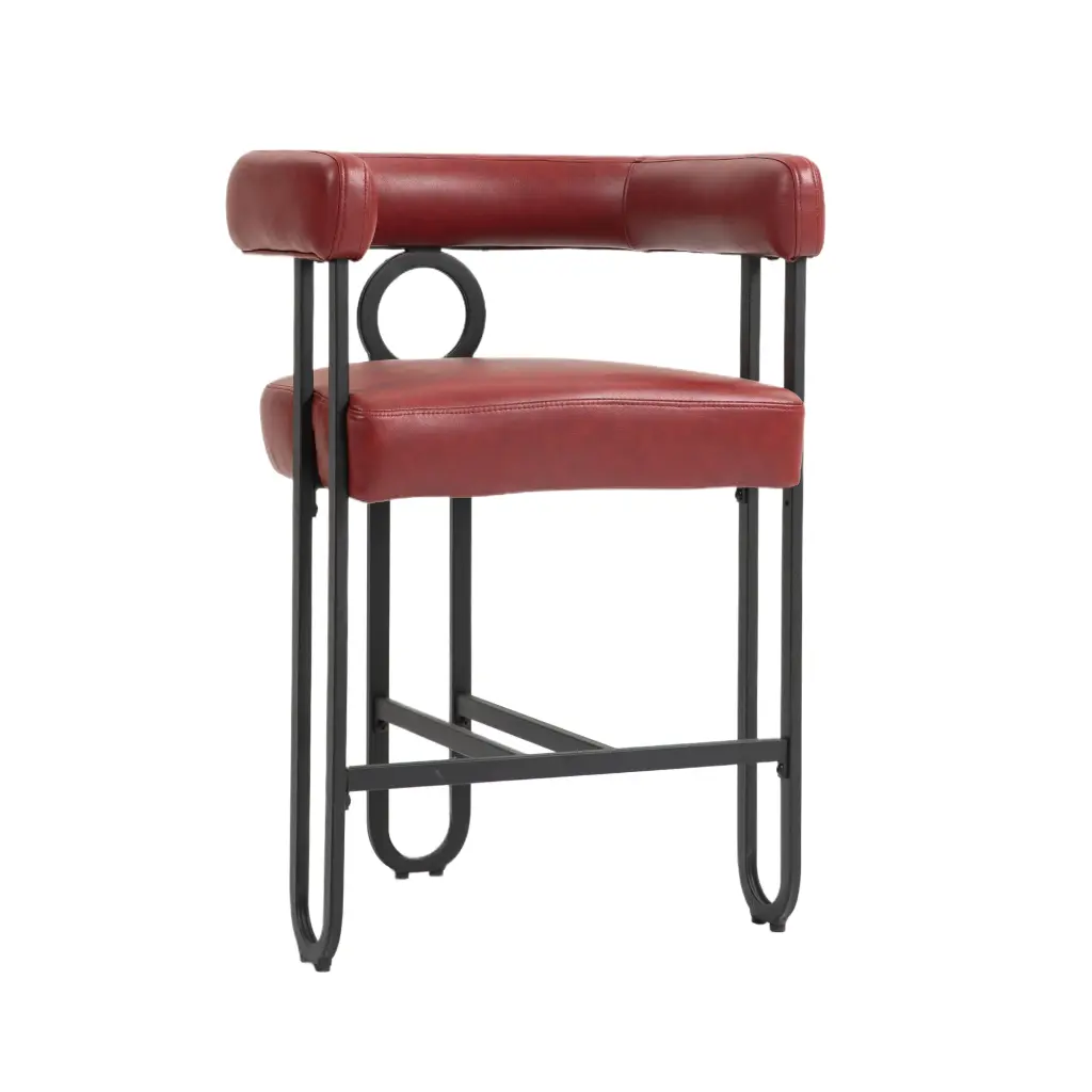Modern Black Metal Bar Stool Back Coolmore Set 1 house hold-w1588