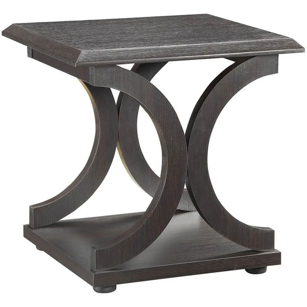 Bowery Hill C Shaped End Table Cappuccino