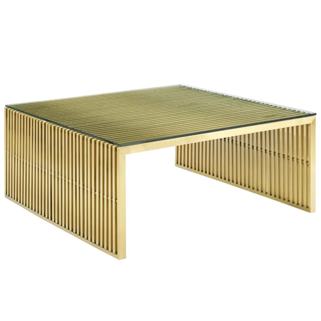 Ergode Gridiron Stainless Steel Coffee Table Gold Modern Living Room Center Table