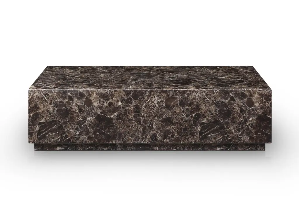 Whiteline Modern Living Iris Coffee Table Dark Emperador Elegant Finish