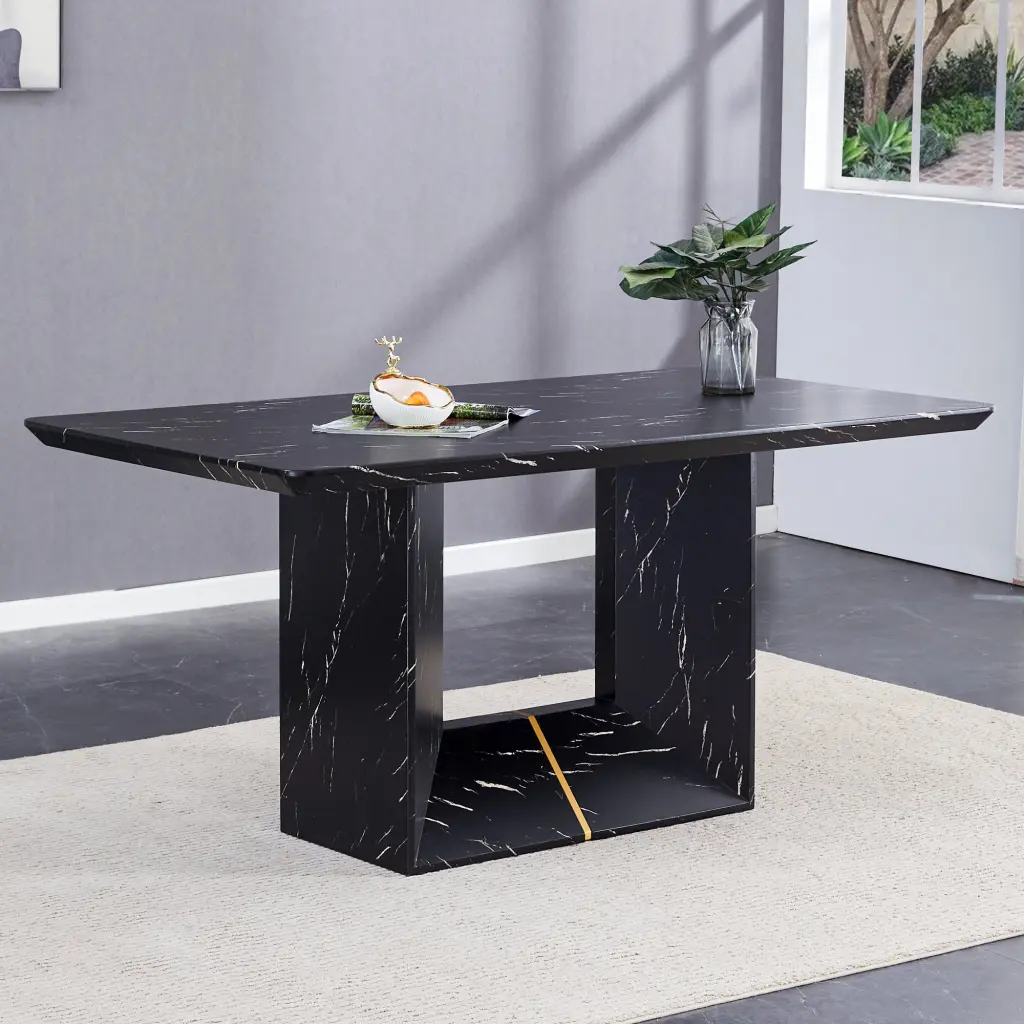 Modern Dining Table MDF Stone Design Luxurious Kitchen Table droom w-1151