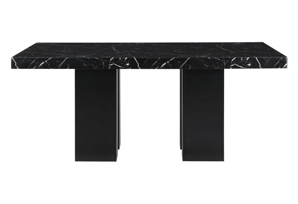 Jhoanna Dining Table, Black Rubber Wood Modern Kitchen Table luxe modern furniture