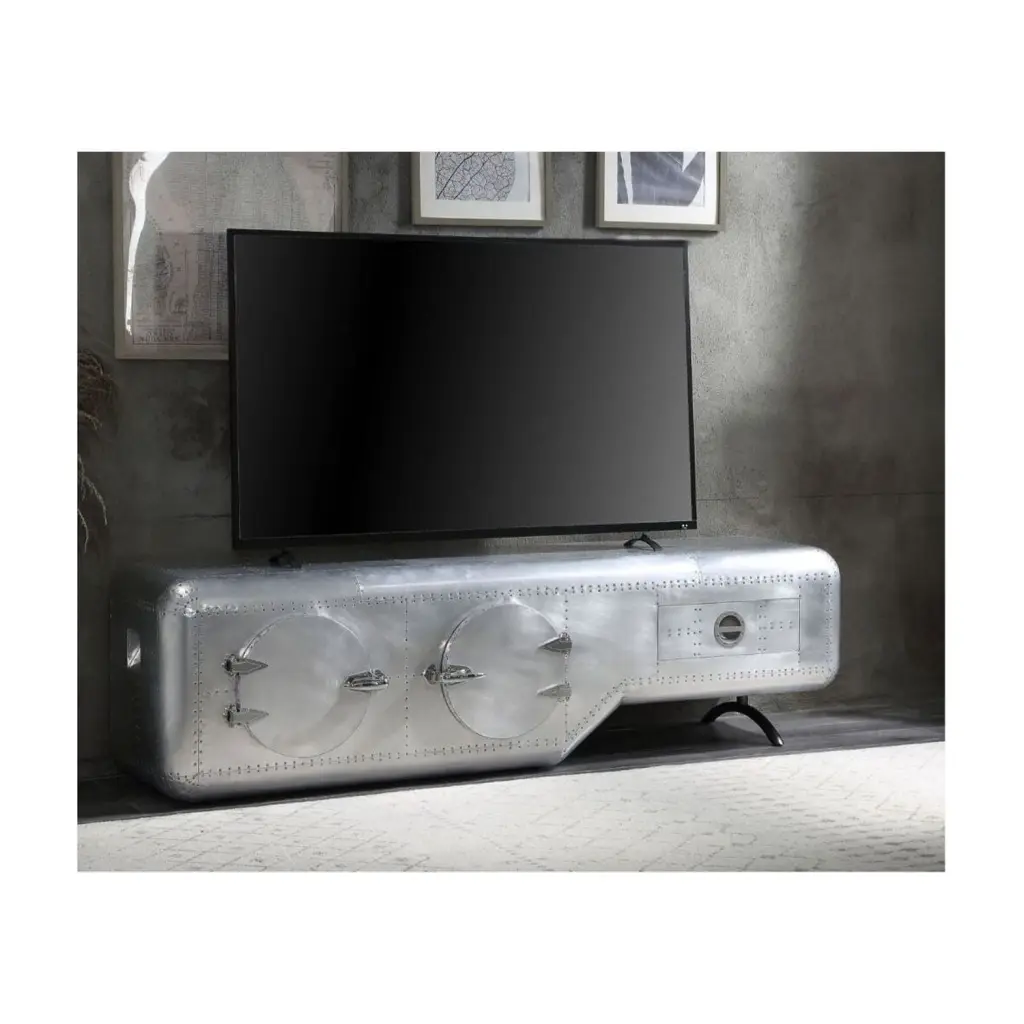 Acme Brancaster TV Stand Sleek Aluminum Design Acme Furniture