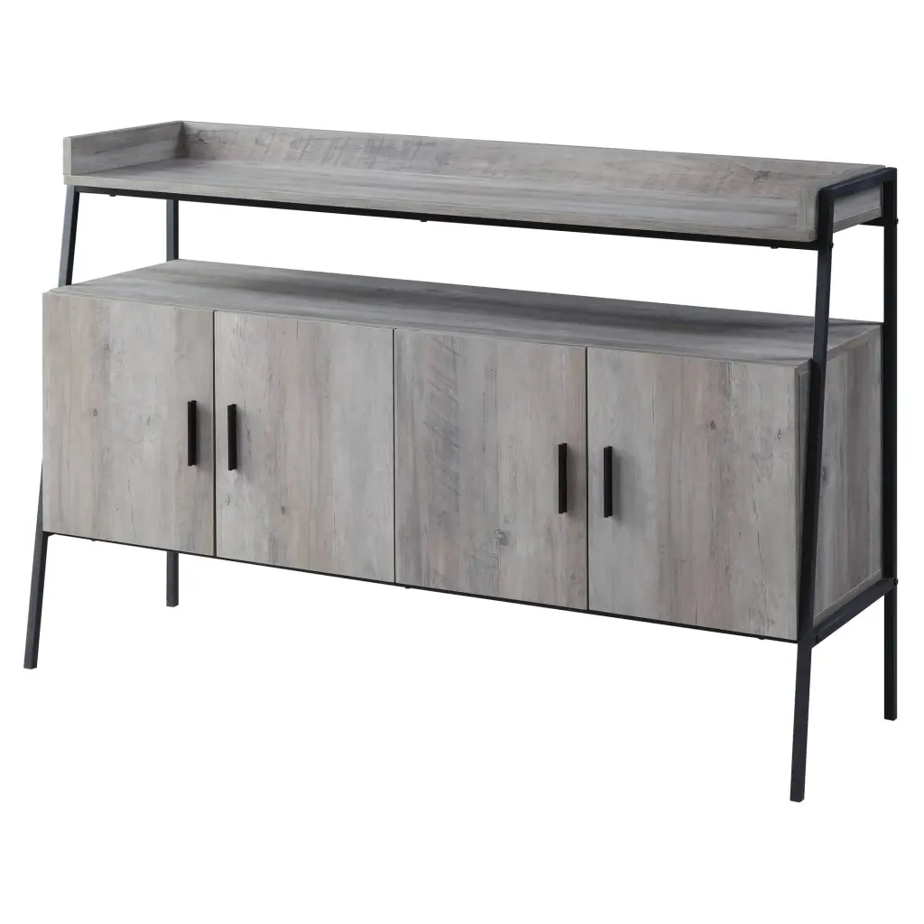 ACME Samiya TV Stand Gray Oak and Black Finish Media Console Acme Furniture