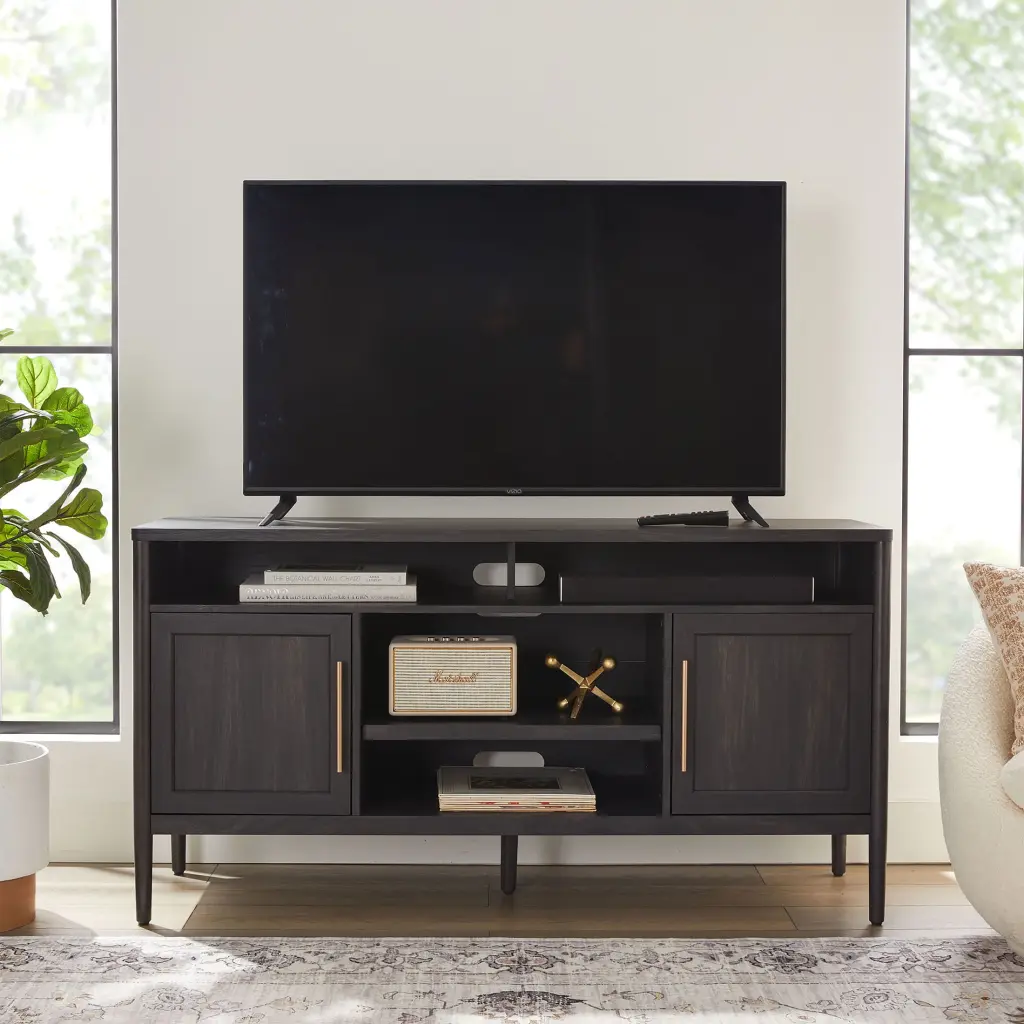 Better Homes & Gardens Oaklee TV Stand TVs up to 70 Inches Charcoal Finish