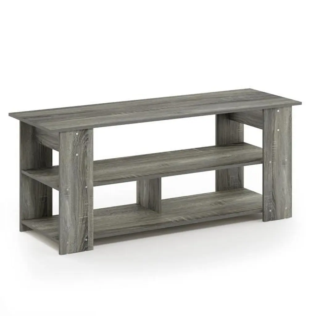50 Inch TV Stand French Oak Grey and Black Finish Modern Media Console BetterBattery