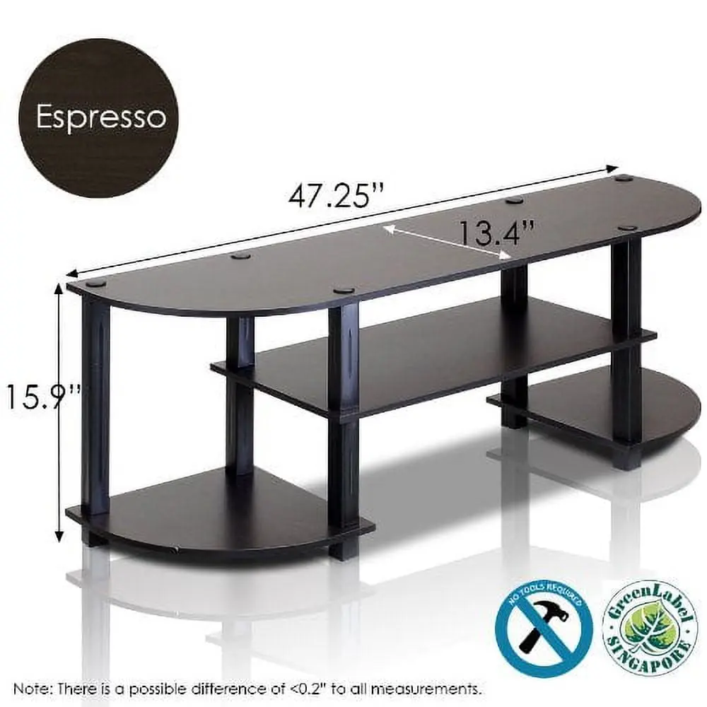 Furinno 11058EX Turn-S-Tube Wide TV Entertainment Center Espresso Black