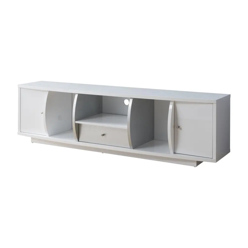 Furniture America Gather TV Stand TVs up to 80 Inches White