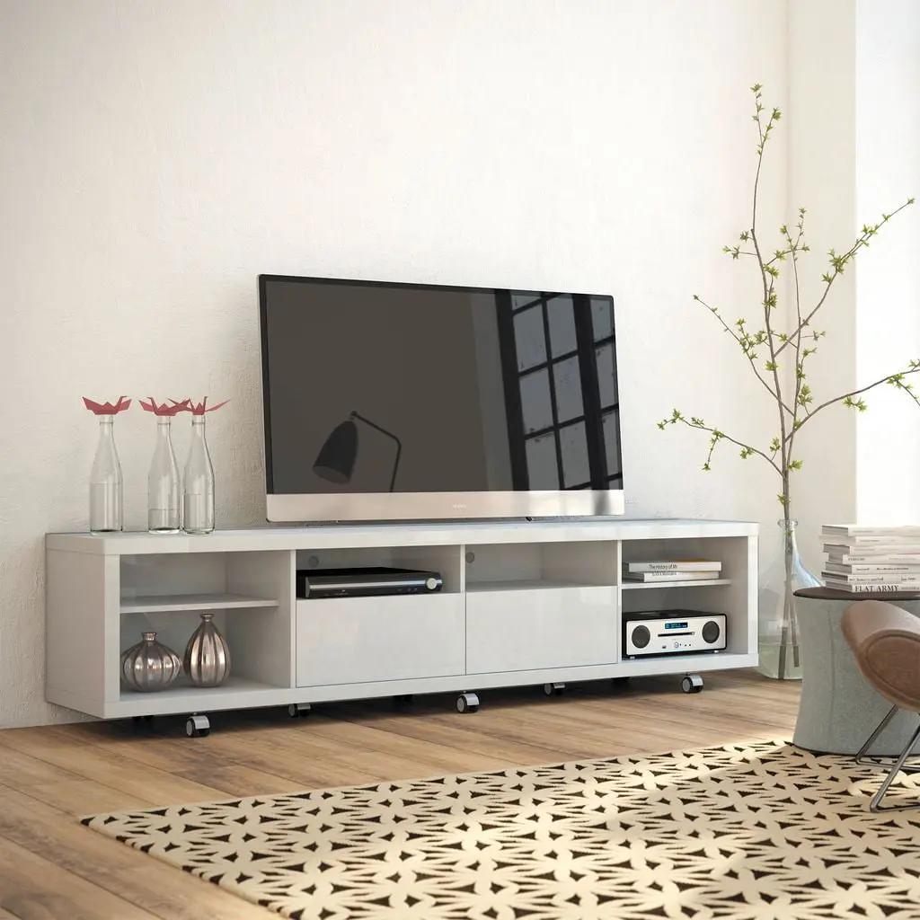 Manhattan Comfort Cabrini TV Stand 2.2 - White Gloss Entertainment Center