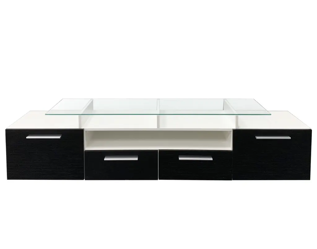 EVORA High Gloss TV Stand up to 80 Inch TVs LED Lighting - Modern Entertainment Center Maxima House
