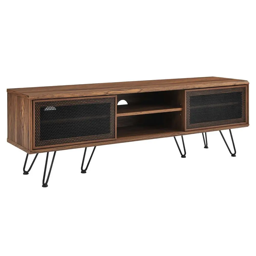 Modway Nomad Modern Walnut TV Stand 65 Inch TVs Wood Grain Laminate