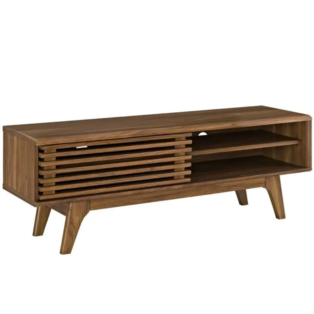 Modway Render 48 Modern Style Particleboard Wood TV Stand Walnut