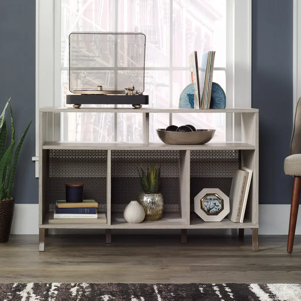 Sauder Center City TV Stand TVs up to 50 Inches - Champagne Oak Finish