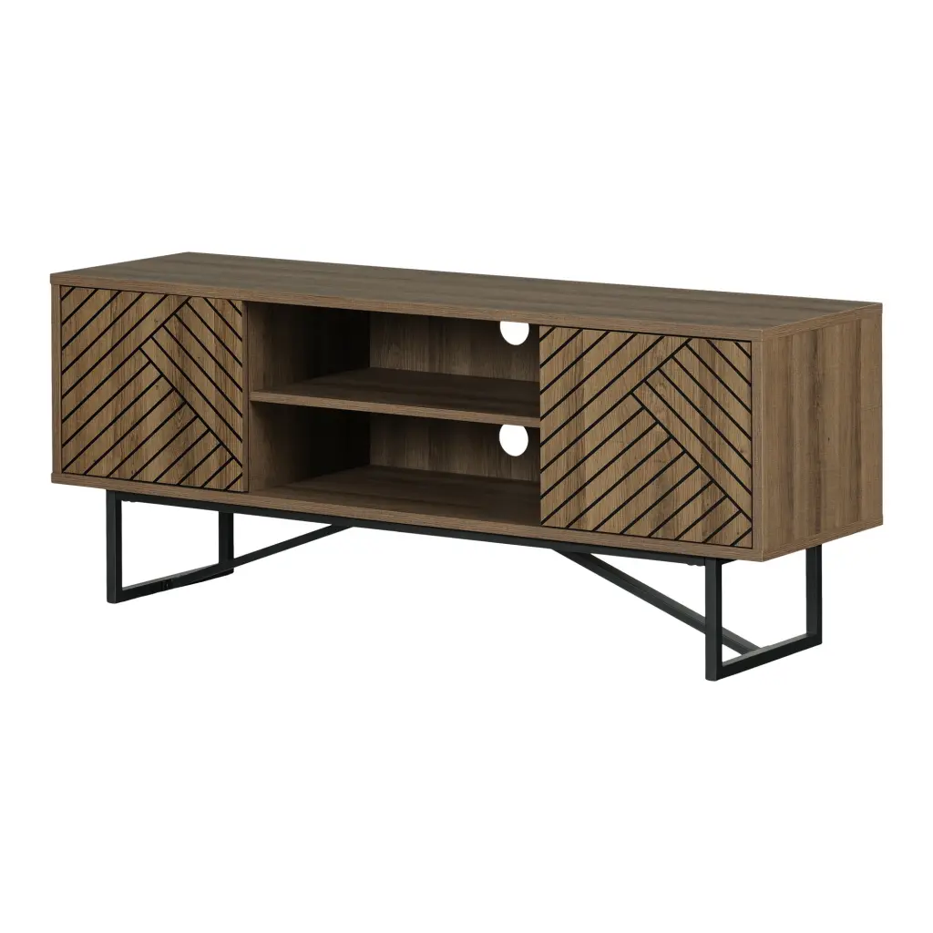 South Shore Mezzy Urban Modern 70 Inch TV Stand Medium Oak