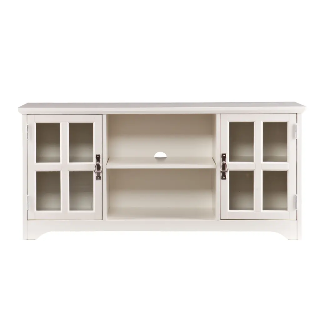 SEI Furniture Remington 52 Inch White TV Media Stand Living Room Southern Enterprises