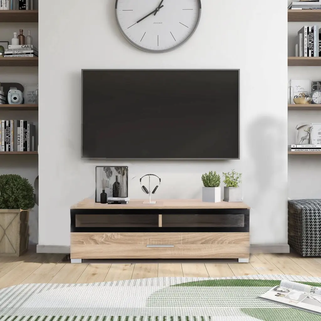 40 Inch Contemporary TV Stand Drawers and Open Compartments 50 Inch TVs URBANIEN