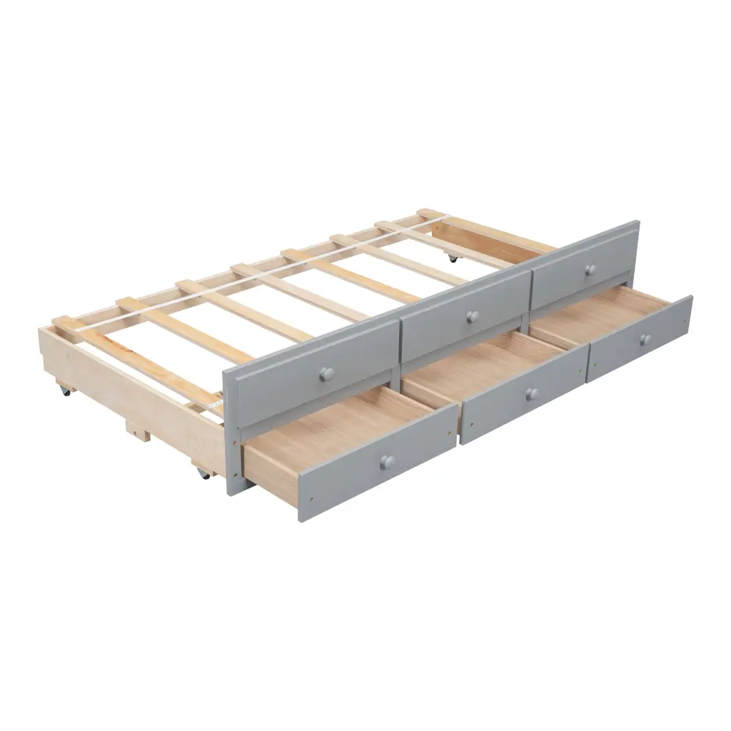 Twin Dimensions Bed Built USB Type C Ports LED Light Bookcase Headboard Modern Bed inspirit