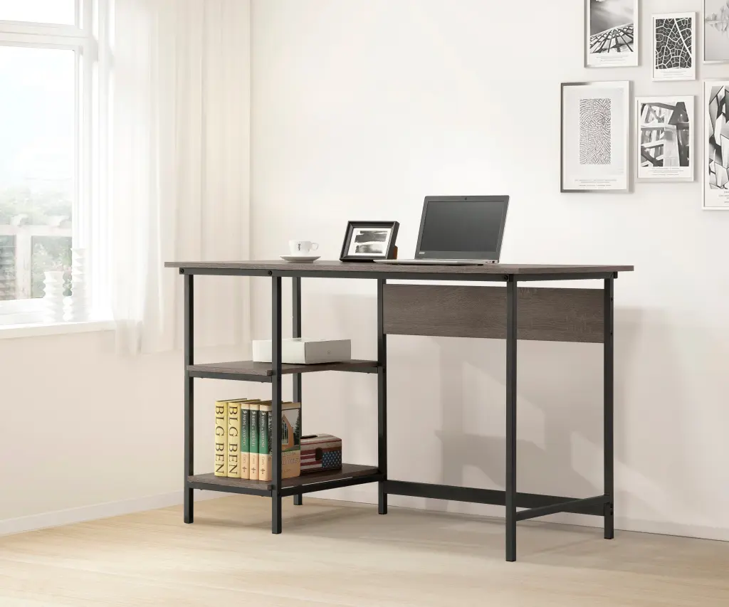 Weathered Gray Desk Gray MDF Metallic Finish ihomefurnishings
