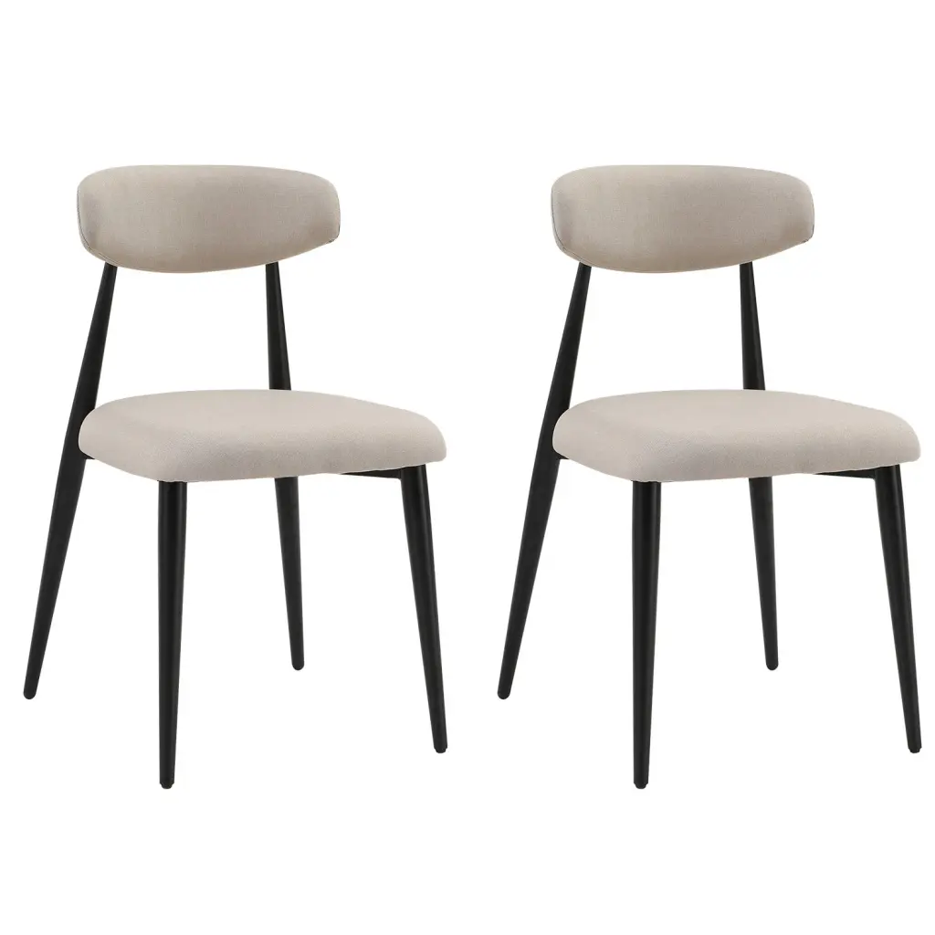 Modern Dining Chairs Set 2 Curved Backrest Round Upholstered justone interior