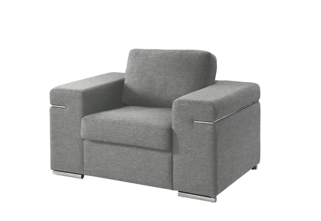 Gianna Light Gray Woven Material Arm Chair Living Room lilola home