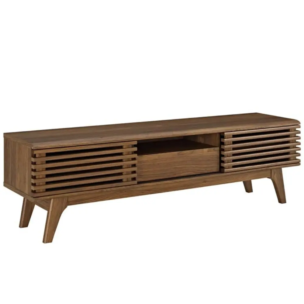Modway Render 59 Modern Style Particleboard Wood TV Stand Walnut