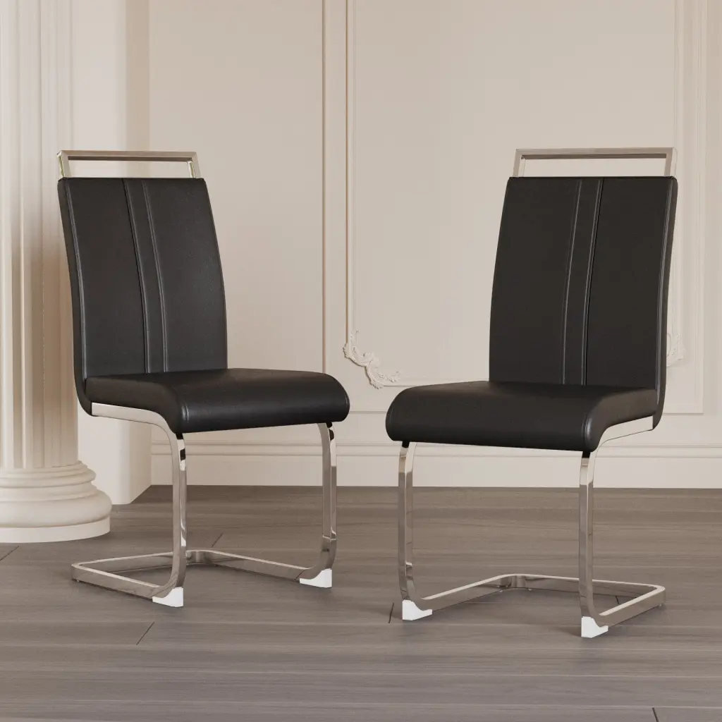 Modern PU Faux Leather High Back Upholstered Dining Chairs nuoli furniture