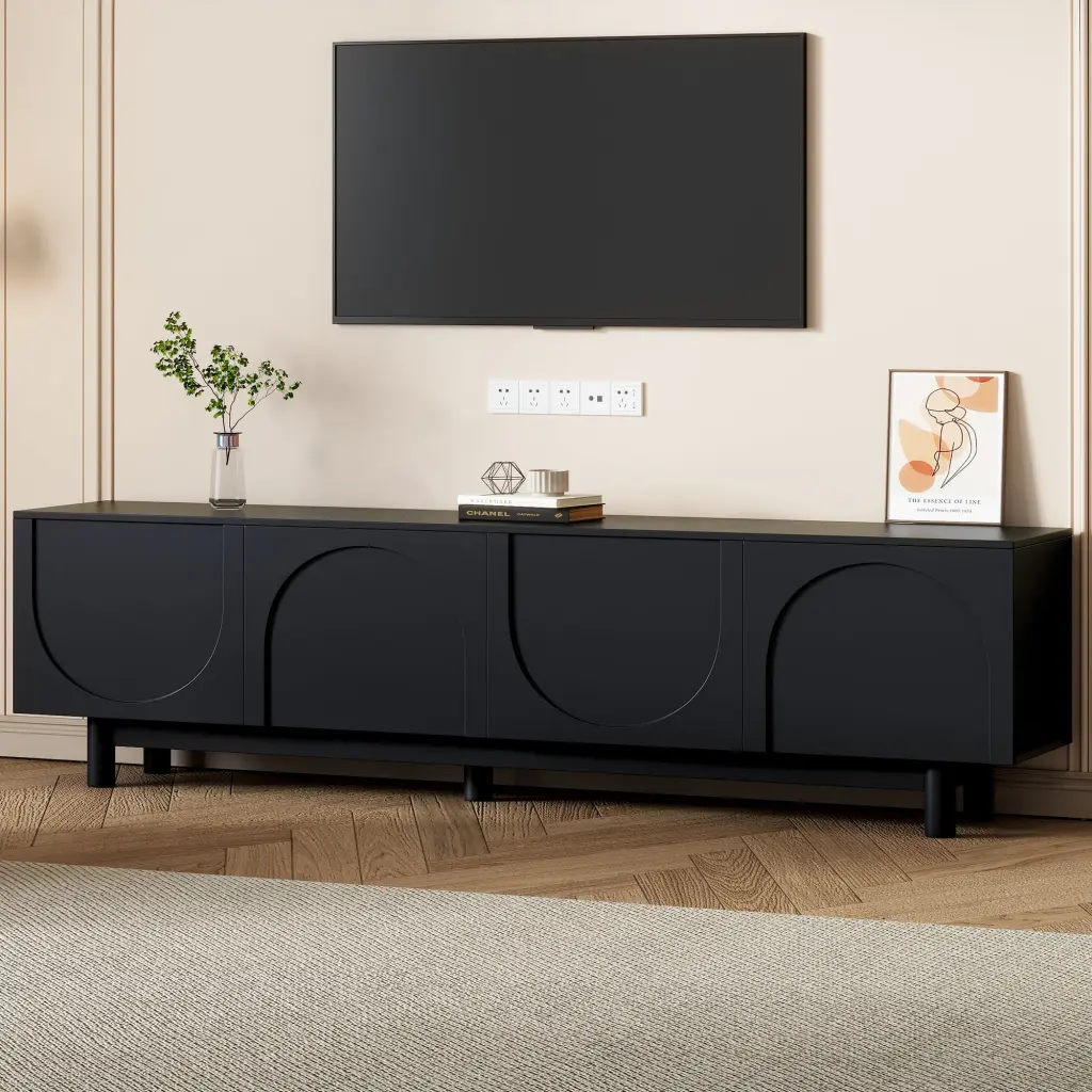 Graceful TV Stand Arch Cabinets TVs Up to 78 Inches Minimalist Design rnb