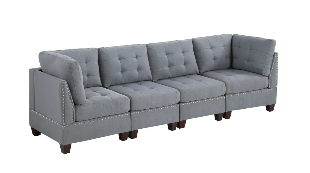Gray Modular 4-Piece Furniture Set Living Room or Office poundex