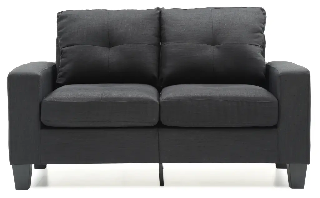 Newbury Modular Loveseat Black Foam Fabric Small Spaces glory furniture