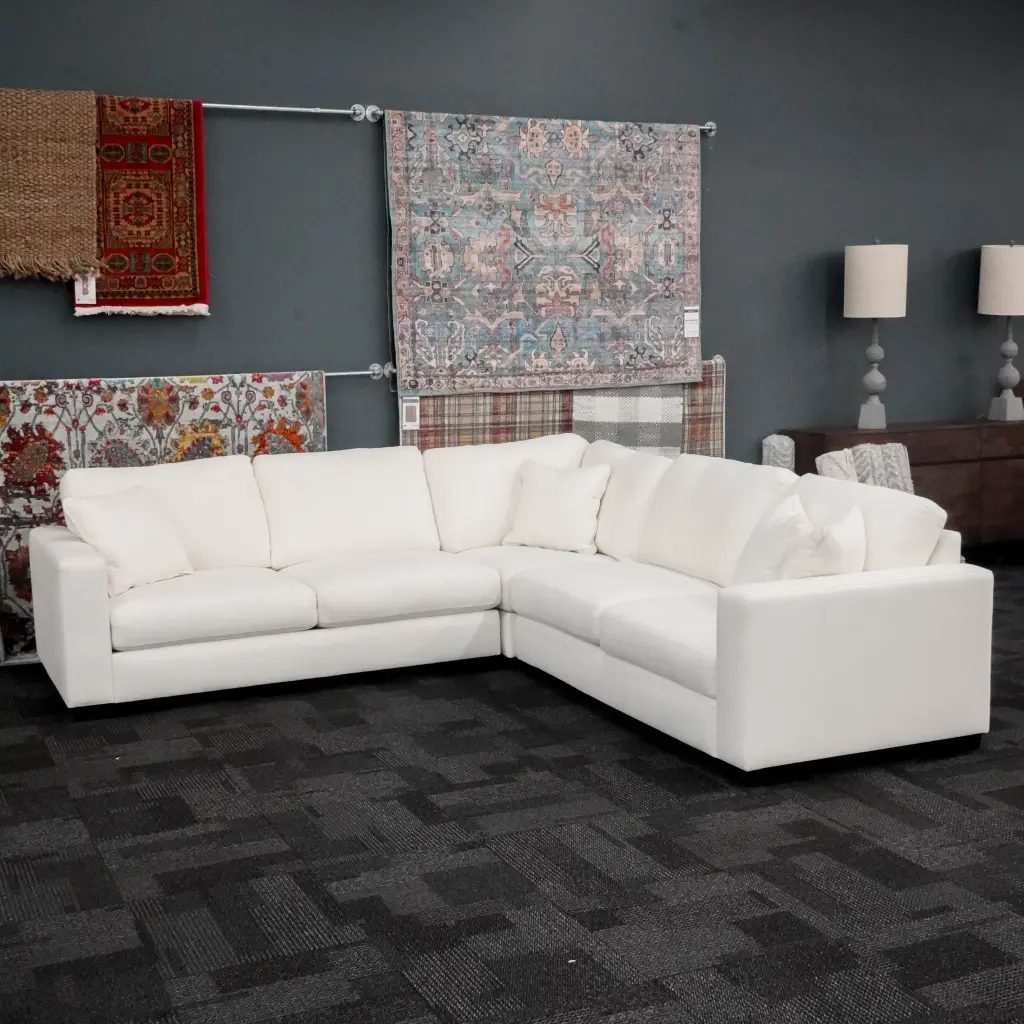 Concord Executeance White Modular 3 Piece Sectional Polyester Fabric american homestead furniture