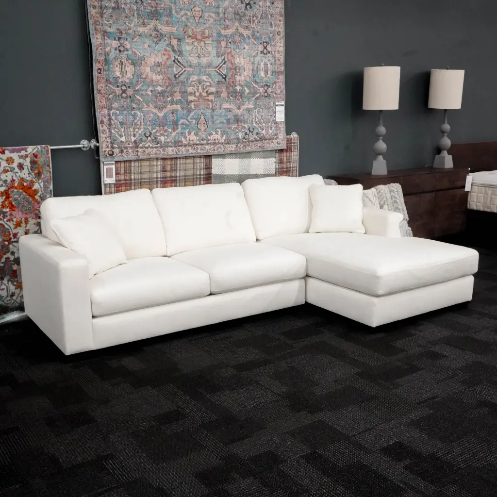 Concord Performance White Modular 2 Piece Sectional White Wood Polyester american homestead furniture